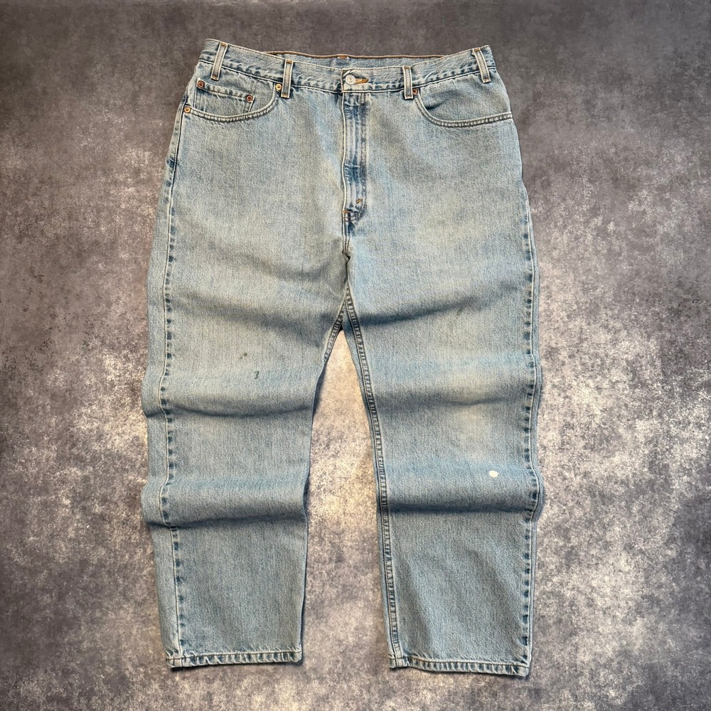 VTG Levis 505 Regular Fit Straight Leg Jeans Mens 40x30 Light Wash Blue Denim